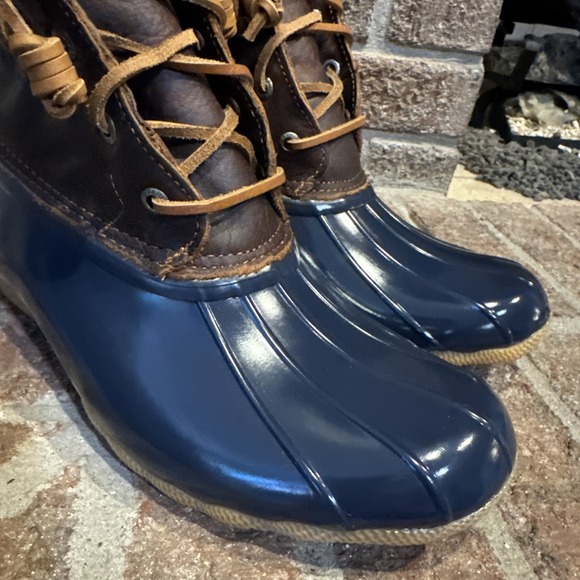 Sperry Women's Saltwater Duck Boot Tan/Navy Size 9 - Picture 16 of 16